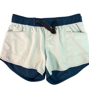 Nani Active Womens Hybrid Adventure Shorts Blue Mint Green Belted Size L